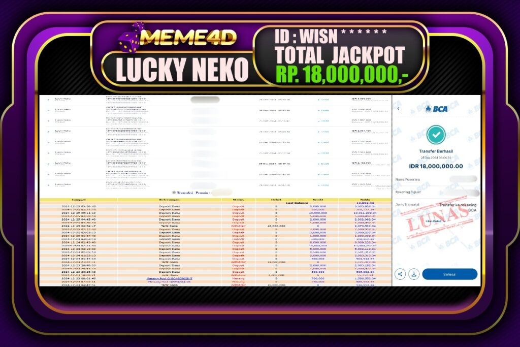 Bukti Jp MEME4D Slot Online 25 DESEMBER 2024