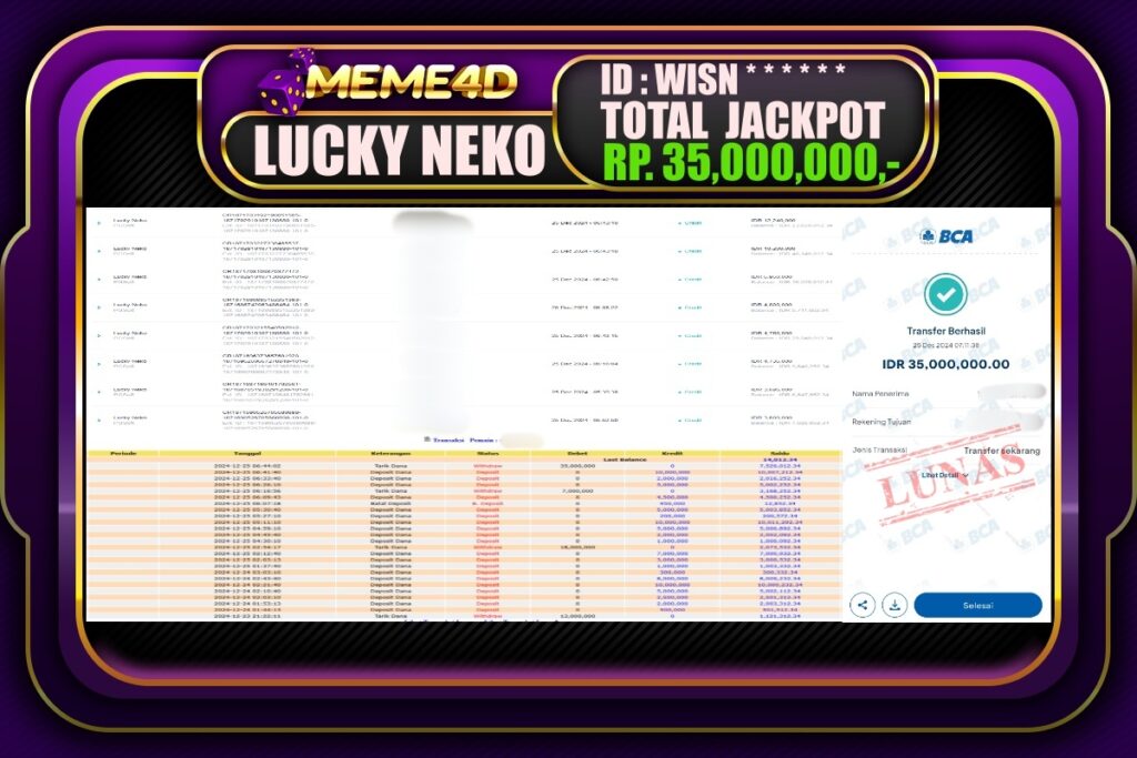 Bukti Jp MEME4D Slot Online 25 DESEMBER 2024