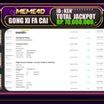 Bukti Jp MEME4D Slot Online 24 JANUARI 2025
