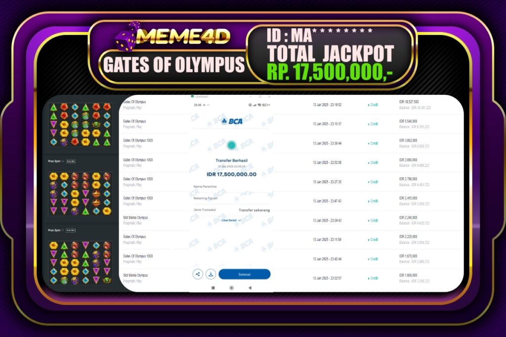 Bukti Jp MEME4D Slot Online 14 JANUARI 2025