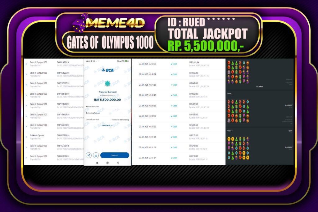 Bukti Jp MEME4D Slot Online 28 JANUARI 2025
