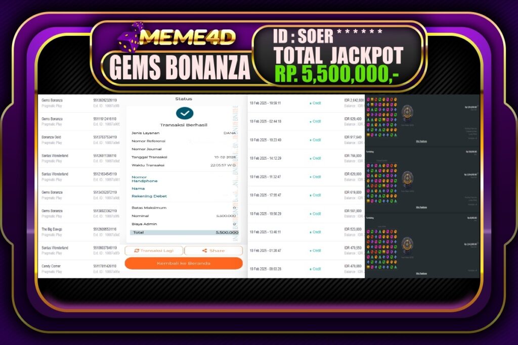 Bukti Jp MEME4D Slot Online 11 Februari 2025