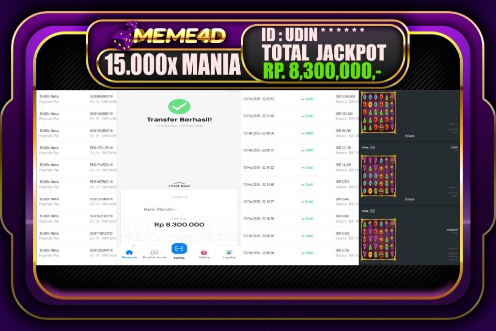 Bukti Jp MEME4D Slot Online 14 Februari 2025