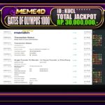 Bukti Jp MEME4D Slot Online 31 Maret 2025
