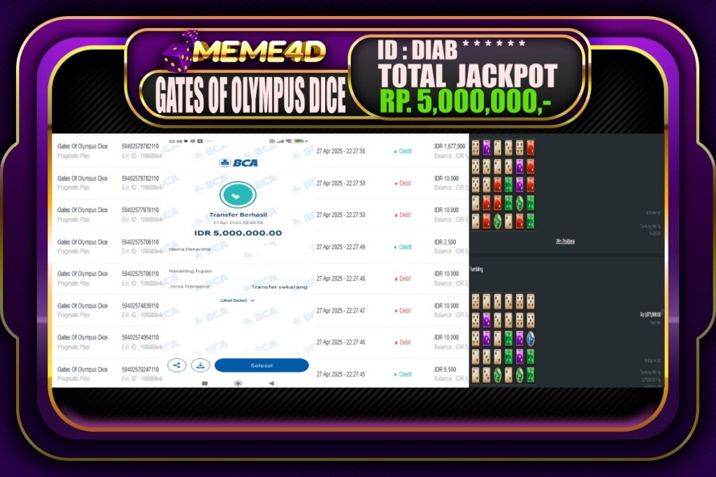 Bukti Jp MEME4D Slot Online 28 April 2025