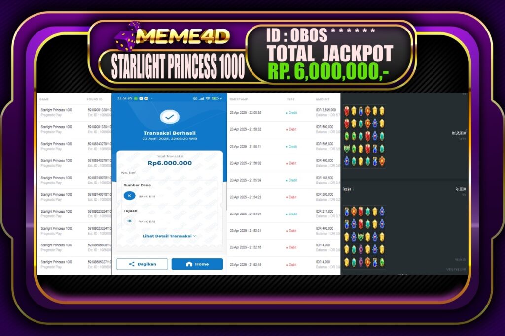 Bukti Jp MEME4D Slot Online 24 April 2025