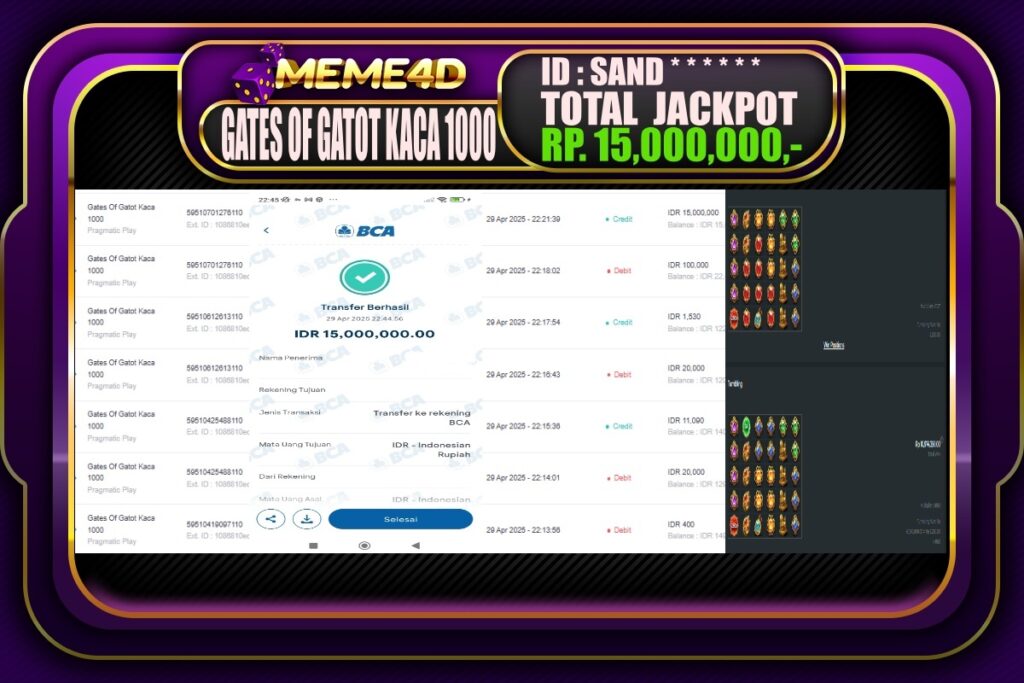 Bukti Jp MEME4D Slot Online 30 April 2025