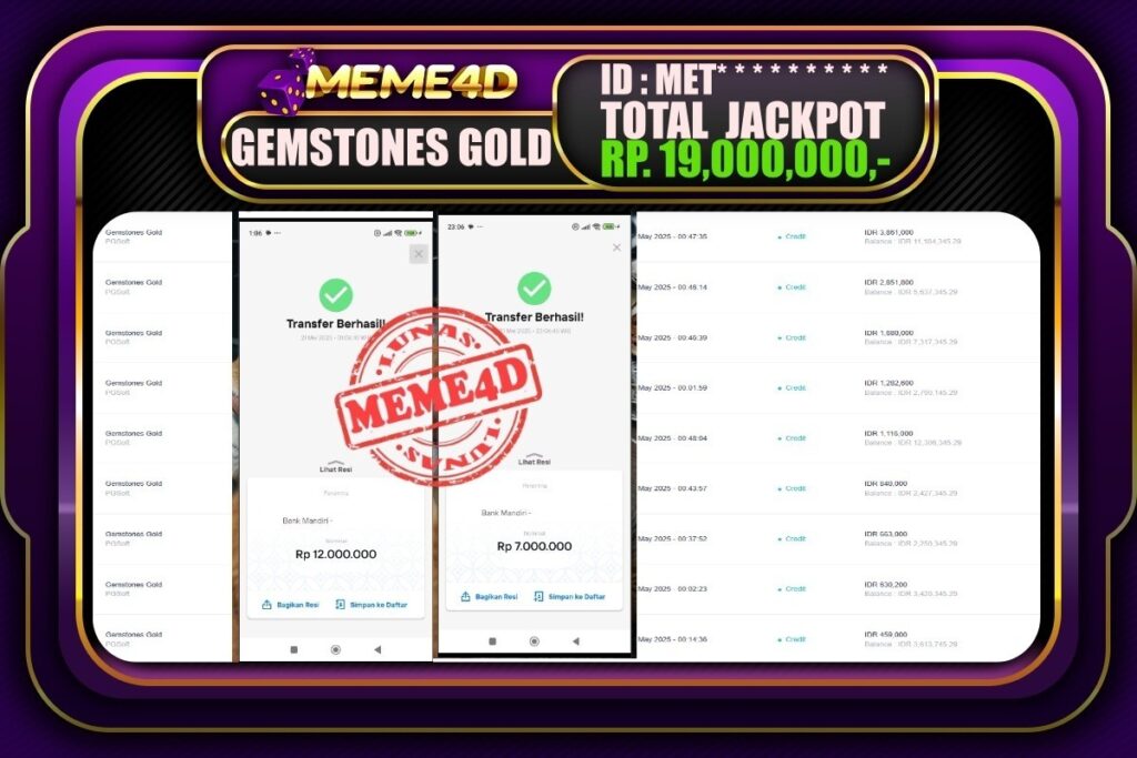 Bukti Jp MEME4D Slot Online 21 Mei 2025