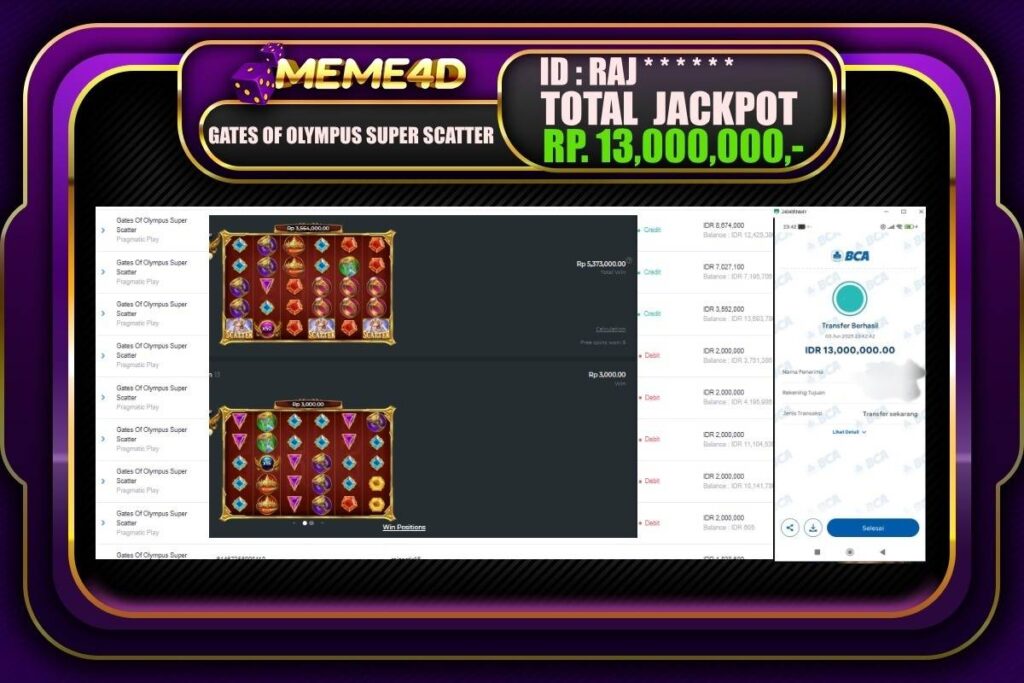 Bukti Jp MEME4D Slot Online 04 Juni 2025