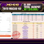 Bukti Jp MEME4D Togel Online 31 Oktober 2025