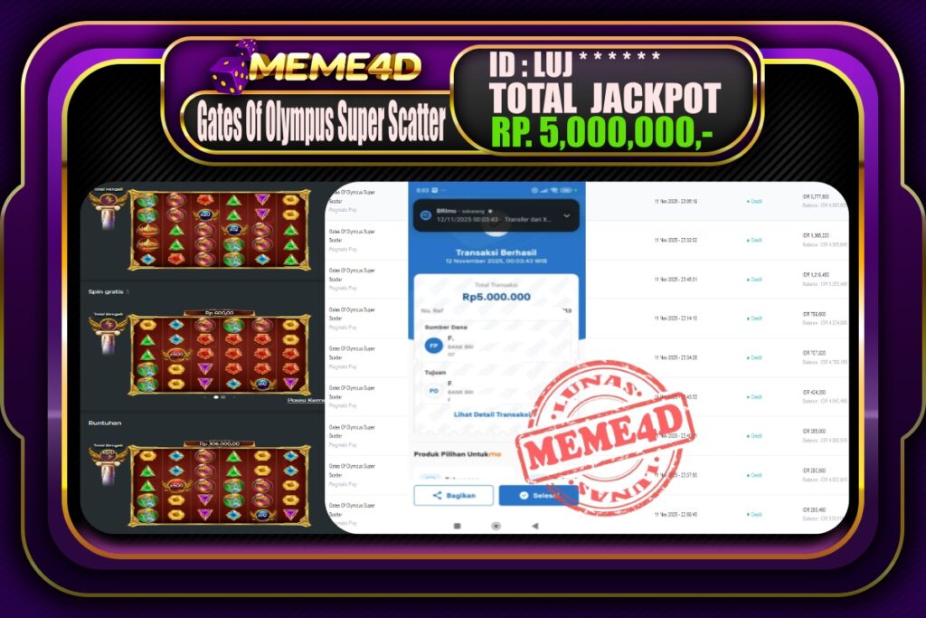 Bukti Jp MEME4D Slot Online 12 November 2025