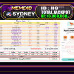 Bukti Jp MEME4D Togel Online 19 Januari 2026