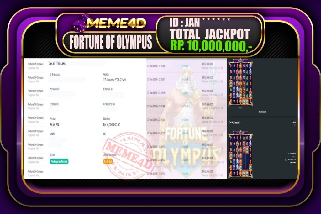 Bukti Jp MEME4D Slot Online 28 Januari 2026