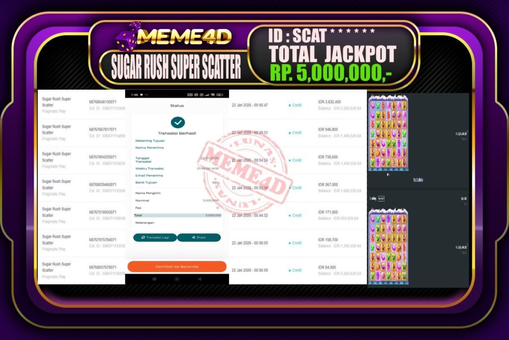 Bukti Jp MEME4D Slot Online 22 Januari 2026