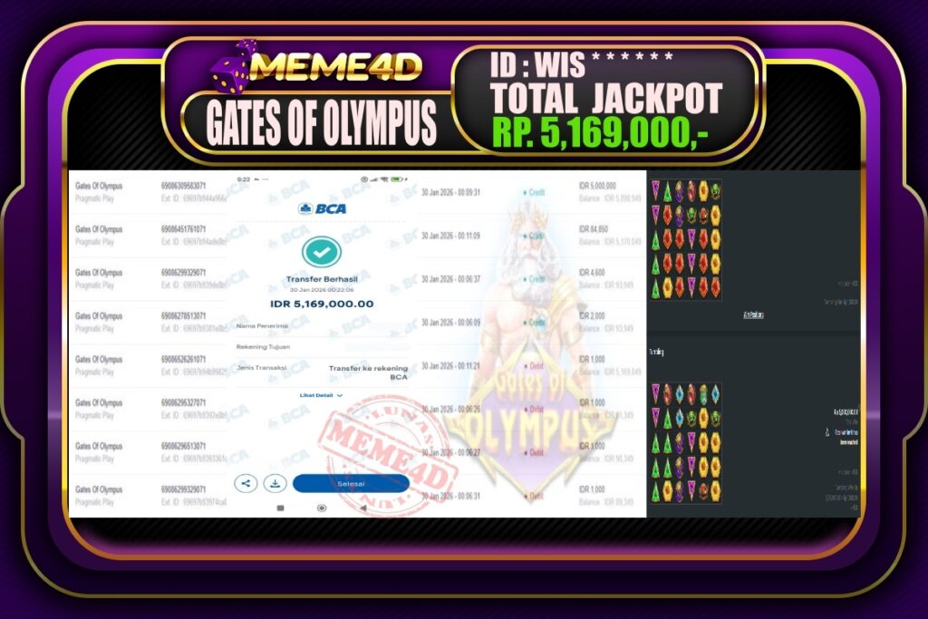 Bukti Jp MEME4D Slot Online 30 Januari 2026