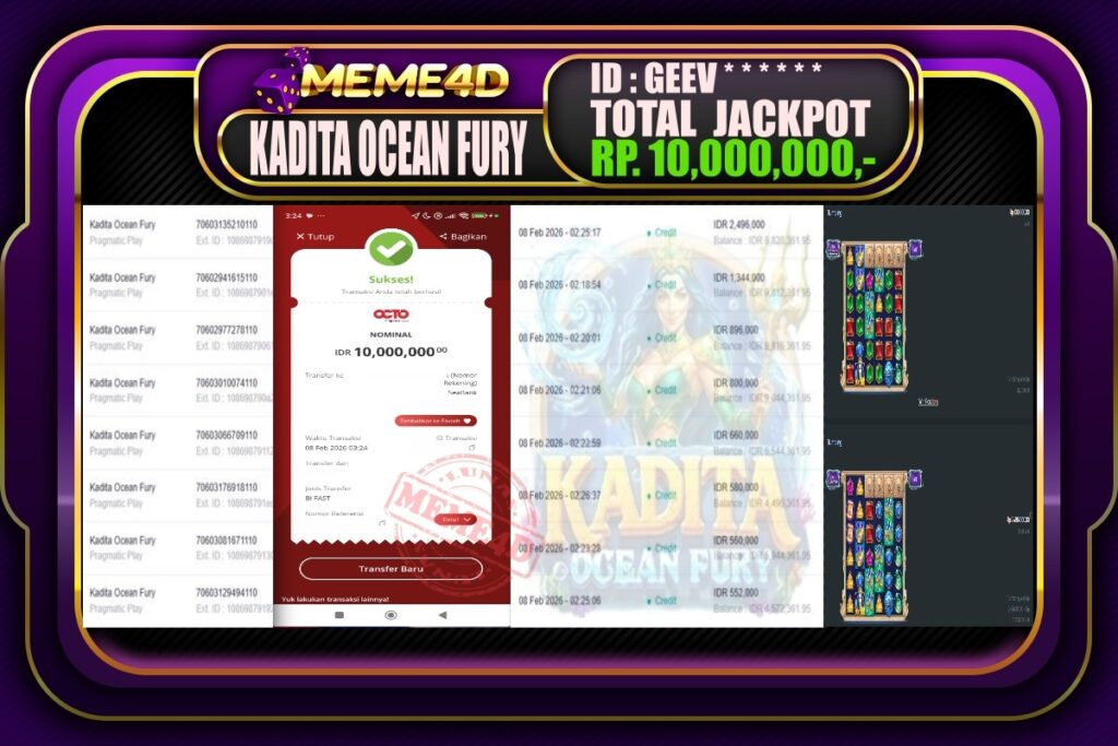 Bukti Jp MEME4D Slot Online 08 February 2026