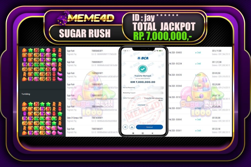 Bukti Jp MEME4D Slot Online 22 February 2026