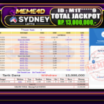 Bukti Jp MEME4D Togel Online 09 February 2026