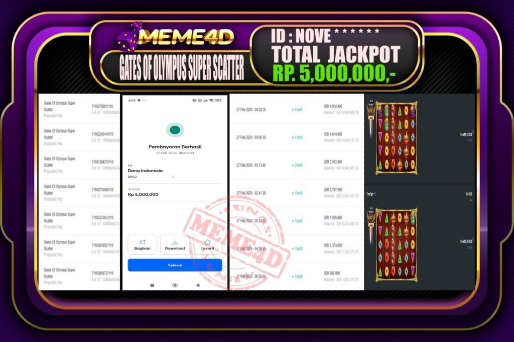 Bukti Jp MEME4D Slot Online 27 February 2026