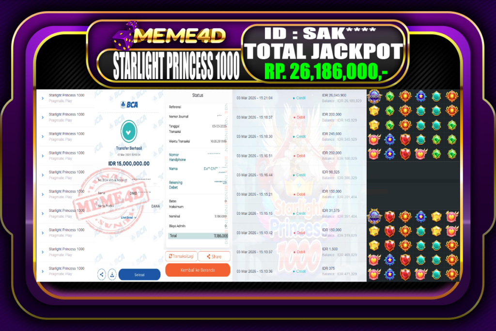 Bukti Jp MEME4D Slot Online 03 March 2026