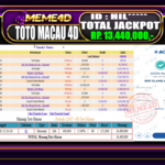Bukti Jp MEME4D Togel Online 13 March 2026